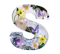Handmade Floral Resin Night Light - Unique Letter Lamps, Pressed Flower Resin Letters