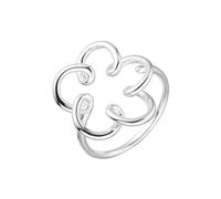 Handmade Flower 925 Sterling Silver Statement Ring for Women Adjustable Twisted Minimalist Hollow Floral Open Wrap Finger Rings Comfort Fit Fashion Cute Wedding Birthday Holiday Jewelry Gift