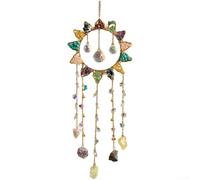 Handmade For Crystal Wind Chime Sun Catcher, 49Cm Hanging Decor | Hand-woven For Crystal Stones,Creates Lights Patterns,For Nordic Industrial Decor,Positive Dreams Symbol