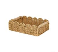 Handmade for willow Basket with Wooden Handle Rustic Handmade(small) | Handcrafted for willow weaving, wooden cut-out handle, choice, construction, rustic charm