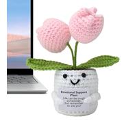 Handmade - Forever Flower | Crochet Mother's Day Gift Finished Product Crochet Potted Plant Artificial Flower Doll Pure Textile Blossom Healing Pot