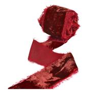 Handmade Frayed Velvet Ribbon Edged Flannel Wrinkle Ripped Wedding Party Flower Bouquet Gift Packing DIY Craft(10)