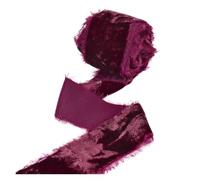 Handmade Frayed Velvet Ribbon Edged Flannel Wrinkle Ripped Wedding Party Flower Bouquet Gift Packing DIY Craft(Color 11)