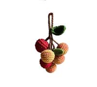 Handmade Fruit-Shaped Crochet Charm Pendant for Mobile Phones, Keychains, Headphones, Makeup Bags, Creative Decorative Accessory