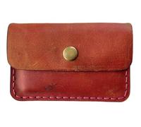 Handmade Full-Grain Leather Card Wallet, Minimalist Design with Metal Snap Closure, Hand-Stitched, Compact Size, Crazy Hourse, Minimalist