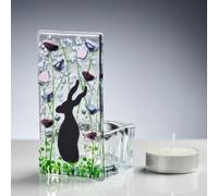 Handmade Fused Glass - Tea Light Holder - Hare - Violet
