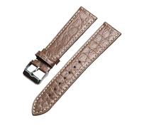 Handmade Garden Pattern Leather Strap, 18 19 20MM Green Brown Soft, Luxury Genuine Men's Watch with Pat(B Silver Buckle,20mm)