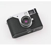 Handmade Genuine Leather Camera Half Case for FUJIFILM X-Half/FUJIFILM X-Half Camera Case - Top Layer Cowhide Body + Metal Base Plate (Black)