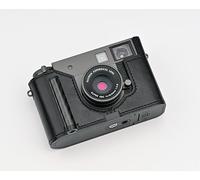 Handmade Genuine Leather Camera Half Case for FUJIFILM X-Half/FUJIFILM X-Half case - Top Layer Cowhide Body + Metal Base Plate+ Hand Shank Design (Jet Black)