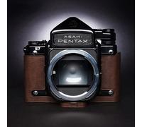 Handmade Genuine Leather Half Case Compatible With for Pentax 6X7 67 TTL Camera Cowhide Bag Cover (Coffe)