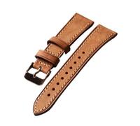 Handmade Genuine Leather Strap 18 19 20 21 22MM Vintage Top Layer Cowhide Bracelet Suitable For Antique Watches Watchband(B rose gold Buckle,18mm)