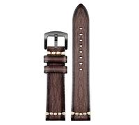Handmade Genuine Leather Watch Strap 20mm 22mm24 for Rolex Citizen Omega MIDO Huawei GT Men's Watchband Brown Blue Green Grey (Band Color : Grey Black Buckle, Band Width : 20mm) Full of stars