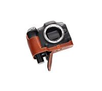 Handmade Genuine Real Leather Half Camera Case Bag Cover for Canon EOS R6 R5 Rufous color