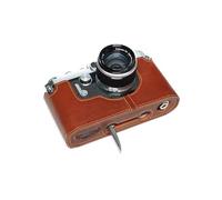 Handmade Genuine Real Leather Half Camera Case Bag Cover for Canon VT VT Deluxe VI-T Film Camera Rufous color
