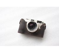 Handmade Genuine Real Leather Half Camera Case Bag Cover for Contax G1 Dark Brown