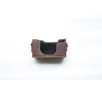 Handmade Genuine Real Leather Half Camera Case Bag Cover for Contax TVS Film Camera Dark Brown