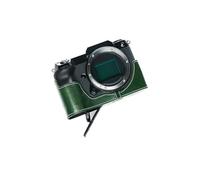 Handmade Genuine Real Leather Half Camera Case Bag Cover for FUJIFILM GFX 100S Green color