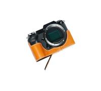 Handmade Genuine Real Leather Half Camera Case Bag Cover for FUJIFILM GFX 100S Sandy Brown color