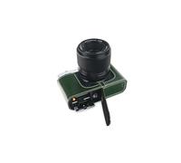 Handmade Genuine Real Leather Half Camera Case Bag Cover for FUJIFILM X-E4 XE4 Green color