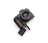 Handmade Genuine Real Leather Half Camera Case Bag Cover for FUJIFILM X-S20 XS20 Coffee color