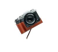 Handmade Genuine Real Leather Half Camera Case Bag Cover for FUJIFILM X-T5 XT5 Rufous color