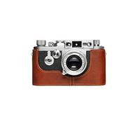 Handmade Genuine Real Leather Half Camera Case Bag Cover for Leica ic iic iiic iiid if iif iiif ig iiig Rufous color (with Selftimer+Film type indicator)