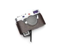 Handmade Genuine Real Leather Half Camera Case Bag Cover for Leica M10 Bottom Open Version Coffee color