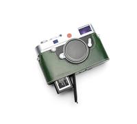 Handmade Genuine Real Leather Half Camera Case Bag Cover for Leica M10 Bottom Open Version Green color