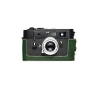 Handmade Genuine Real Leather Half Camera Case Bag Cover for Leica M5 Green color