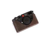 Handmade Genuine Real Leather Half Camera Case Bag Cover for Leica M7 M6 Dark Brown color