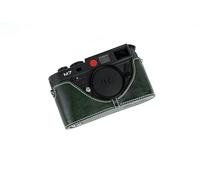 Handmade Genuine Real Leather Half Camera Case Bag Cover for Leica M7 M6 Green color