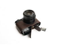 Handmade Genuine Real Leather Half Camera Case Bag Cover for Leica Q2 Coffee color