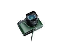 Handmade Genuine Real Leather Half Camera Case Bag Cover for Leica Q3 Green color