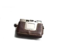 Handmade Genuine Real Leather Half Camera Case Bag Cover for MINOLTA TC-1 Dark Brown
