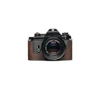 Handmade Genuine Real Leather Half Camera Case Bag Cover for Nikon EM Coffee color