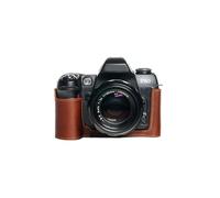 Handmade Genuine Real Leather Half Camera Case Bag Cover for Nikon F80 Rufous color