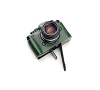 Handmade Genuine Real Leather Half Camera Case Bag Cover for Nikon Z f Nikon Zf Green Color