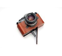 Handmade Genuine Real Leather Half Camera Case Bag Cover for Nikon Z f Nikon Zf Rufous Color