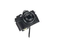 Handmade Genuine Real Leather Half Camera Case Bag Cover for Olympus OM-D E-M10 Mark iv Black Color Bottom Open