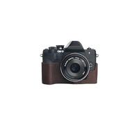 Handmade Genuine Real Leather Half Camera Case Bag Cover for Olympus OM-D E-M10 Mark iv Coffee color