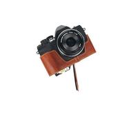Handmade Genuine Real Leather Half Camera Case Bag Cover for Olympus OM-D E-M10 Mark iv Rufous Color Bottom Open