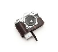 Handmade Genuine Real Leather Half Camera Case Bag Cover for Olympus OM-D E-M5 Mark iii Coffee color