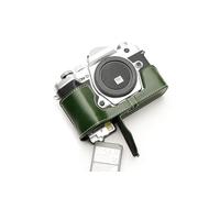 Handmade Genuine Real Leather Half Camera Case Bag Cover for Olympus OM-D E-M5 Mark iii Green color