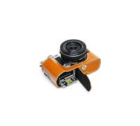 Handmade Genuine Real Leather Half Camera Case Bag Cover for Olympus PEN E-P7 EP7 Sandy Brown color