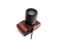 Handmade Genuine Real Leather Half Camera Case Bag Cover for Panasonic GX9 GX7 Mark iii Brown color