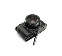Handmade Genuine Real Leather Half Camera Case Bag Cover for Panasonic LX100 II Black Color