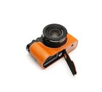 Handmade Genuine Real Leather Half Camera Case Bag Cover for Panasonic LX100 II Sandy Brown color