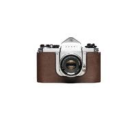 Handmade Genuine Real Leather Half Camera Case Bag Cover for Pentax SV S3 S2 Coffee color