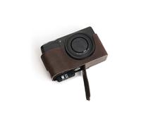 Handmade Genuine Real Leather Half Camera Case Bag Cover for Ricoh GR III GR3 Coffee color