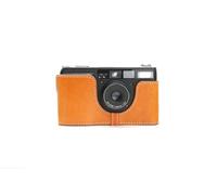 Handmade Genuine Real Leather Half Camera Case Bag Cover for Ricoh GR1V Sandy Brown color